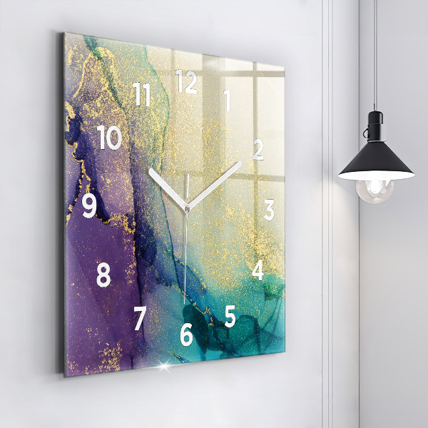 Square wall clock Abstraction of colors