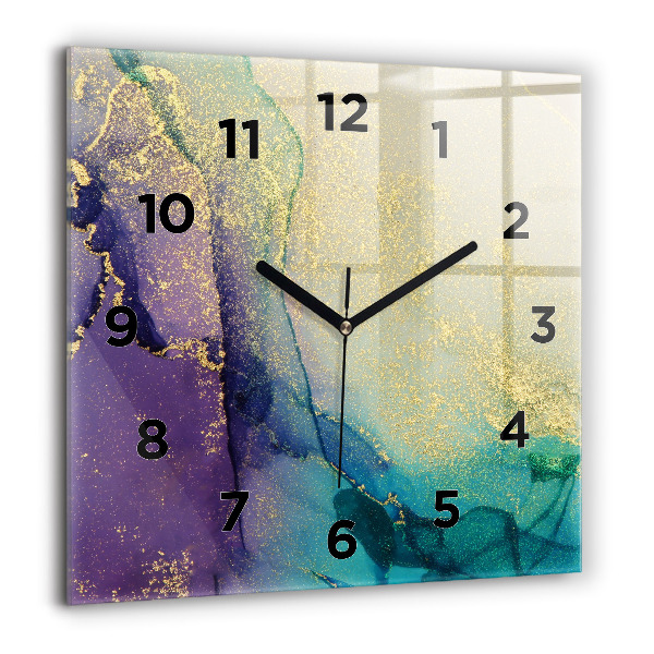 Square wall clock Abstraction of colors