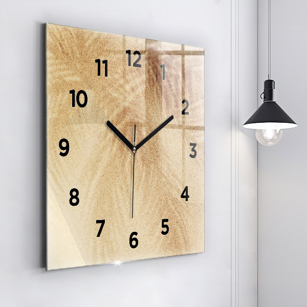 Square wall clock Golden abstraction