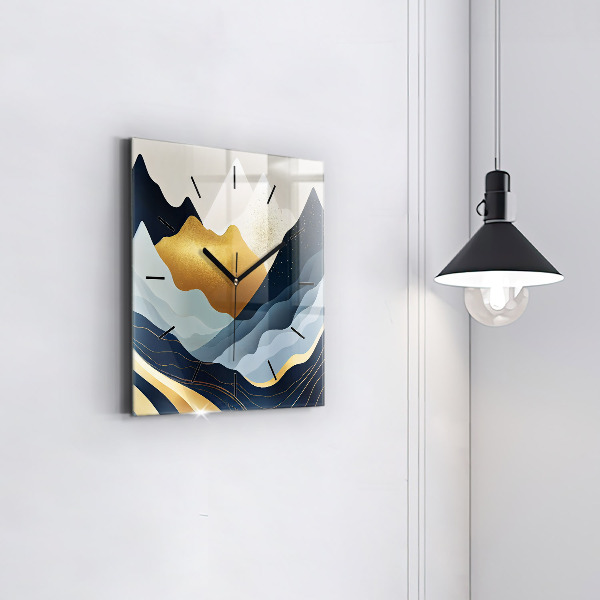 Square wall clock Abstract mountains