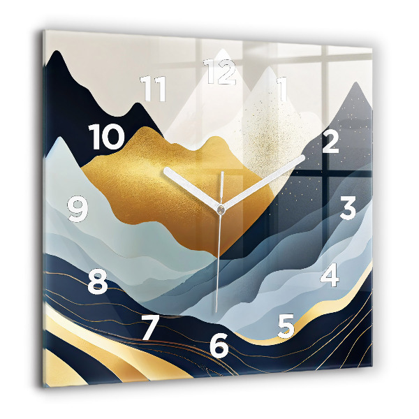 Square wall clock Abstract mountains