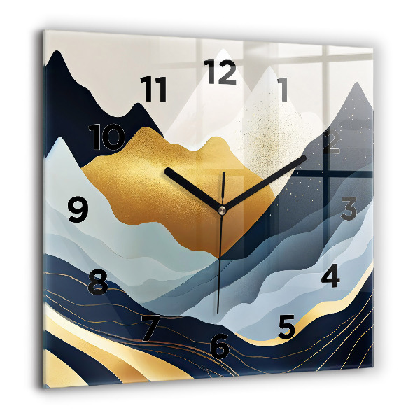 Square wall clock Abstract mountains