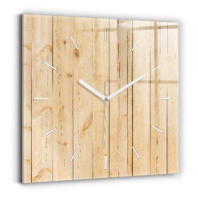 Square wall clock Wooden boards