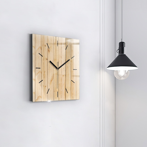 Square wall clock Wooden boards
