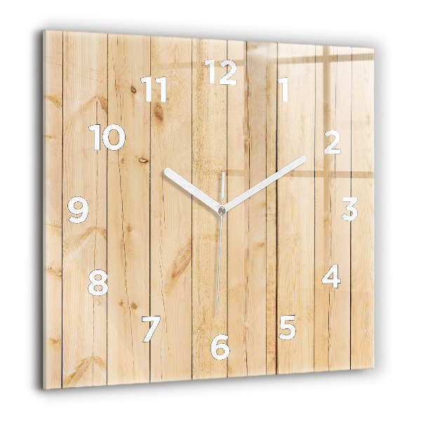 Square wall clock Wooden boards