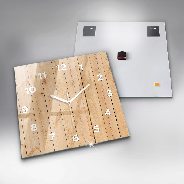 Square wall clock Wooden boards