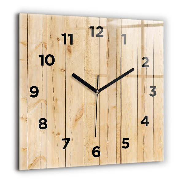 Square wall clock Wooden boards