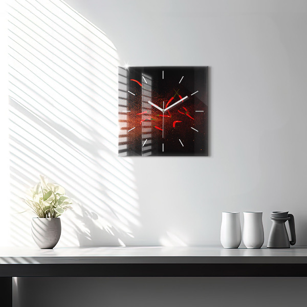 Square wall clock Chili peppers