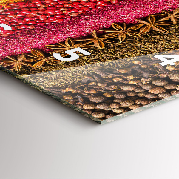 Square wall clock Rows of spices