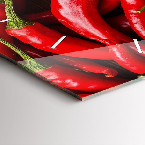 Square wall clock Hot peppers