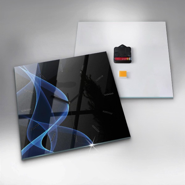 Square wall clock Blue lines