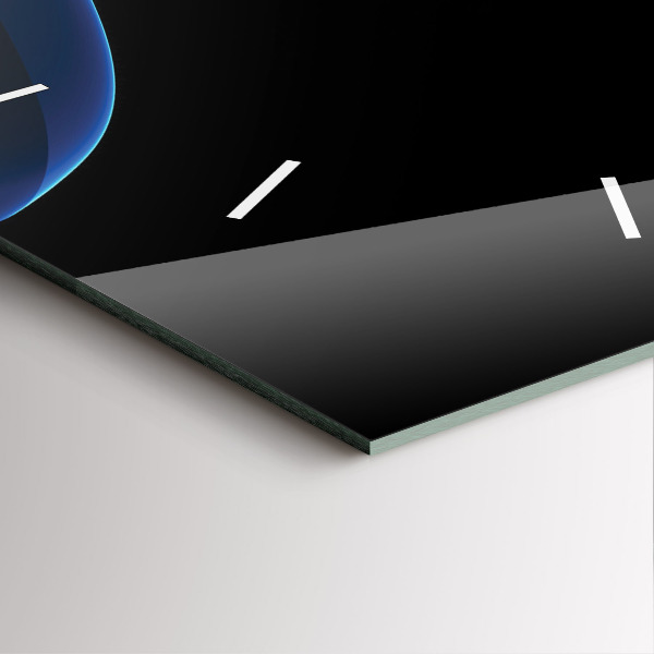 Square wall clock Blue lines