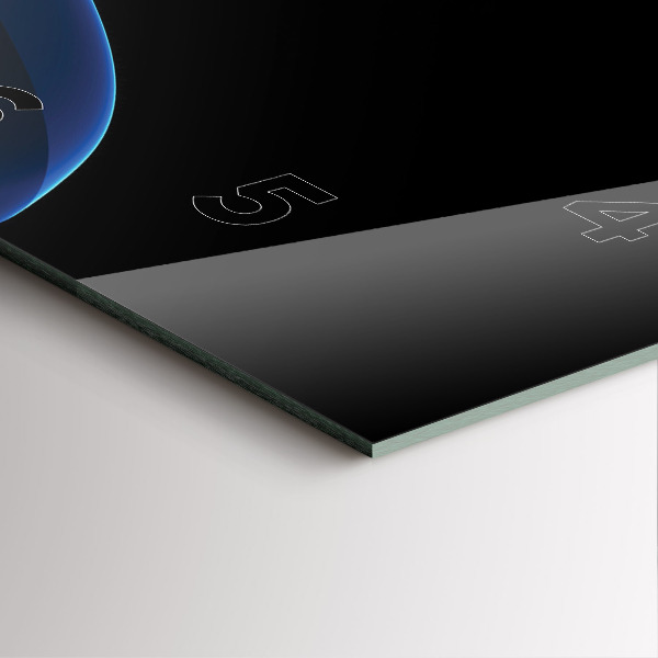 Square wall clock Blue lines