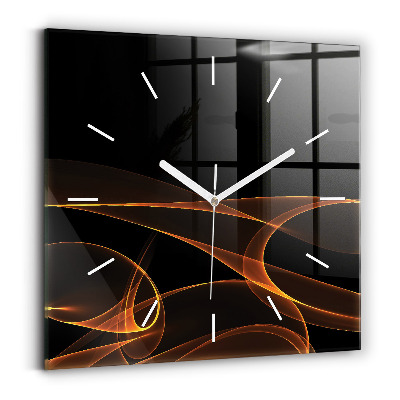 Square wall clock Orange lines