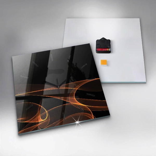 Square wall clock Orange lines