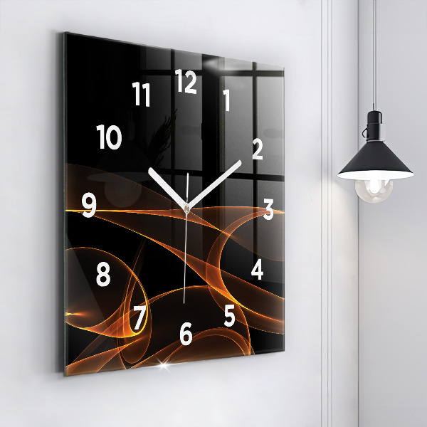 Square wall clock Orange lines