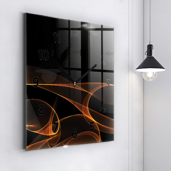 Square wall clock Orange lines