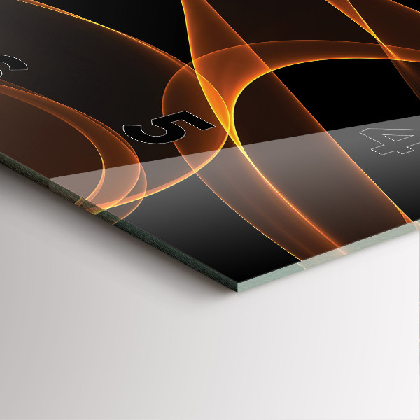 Square wall clock Orange lines