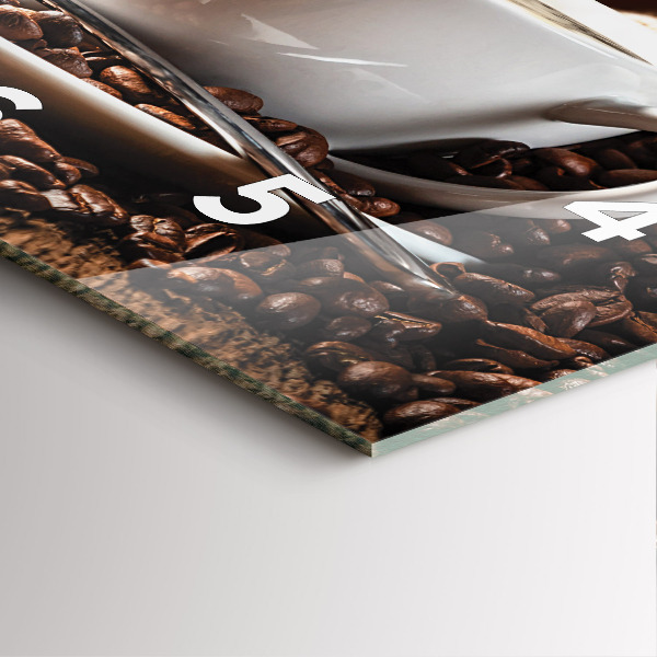 Square wall clock A cup of coffee