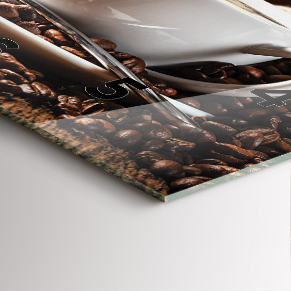 Square wall clock A cup of coffee