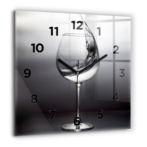 Square wall clock Glass of wine