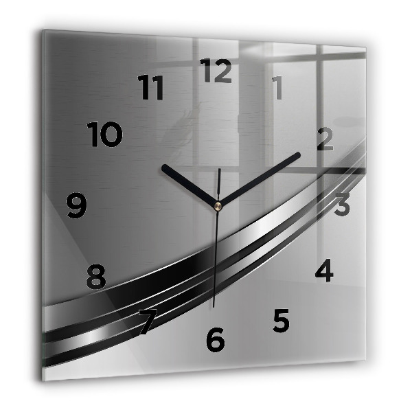 Square wall clock Silver lines