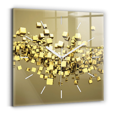Square wall clock Golden squares