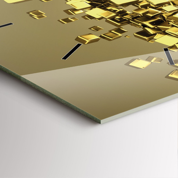 Square wall clock Golden squares