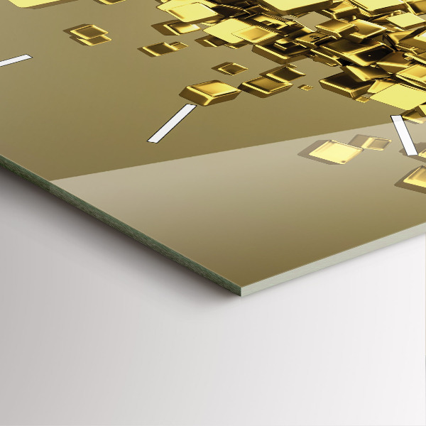 Square wall clock Golden squares