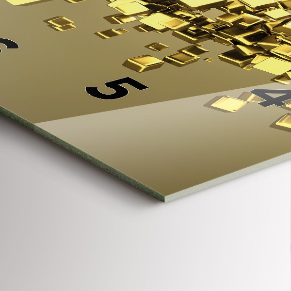 Square wall clock Golden squares