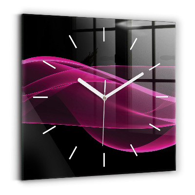 Square wall clock Pink abstraction