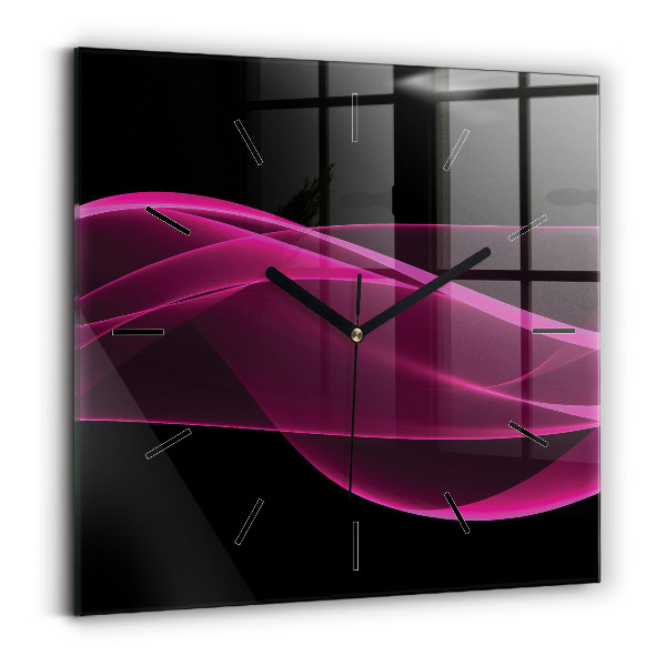 Square wall clock Pink abstraction