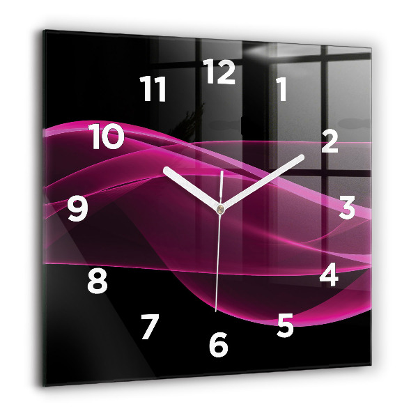 Square wall clock Pink abstraction
