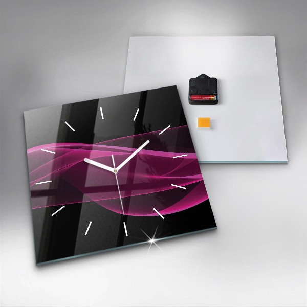 Square wall clock Pink abstraction