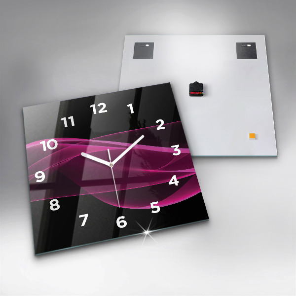 Square wall clock Pink abstraction