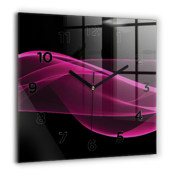 Square wall clock Pink abstraction