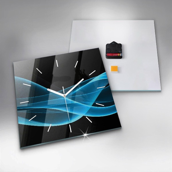 Square wall clock Blue abstraction