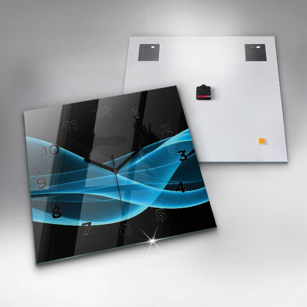 Square wall clock Blue abstraction