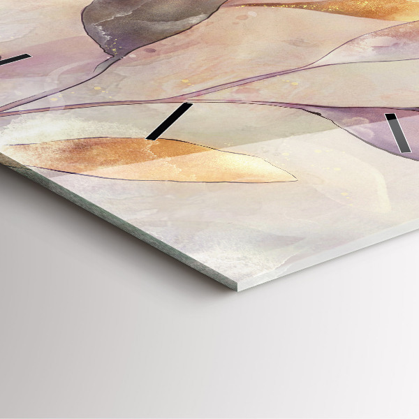 Square wall clock Abstract boho leaves