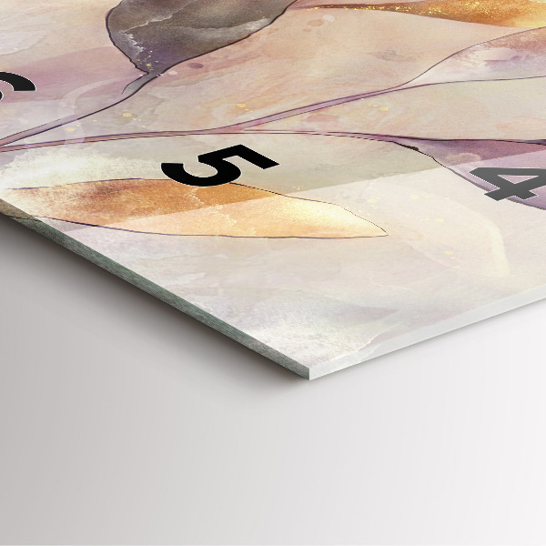 Square wall clock Abstract boho leaves