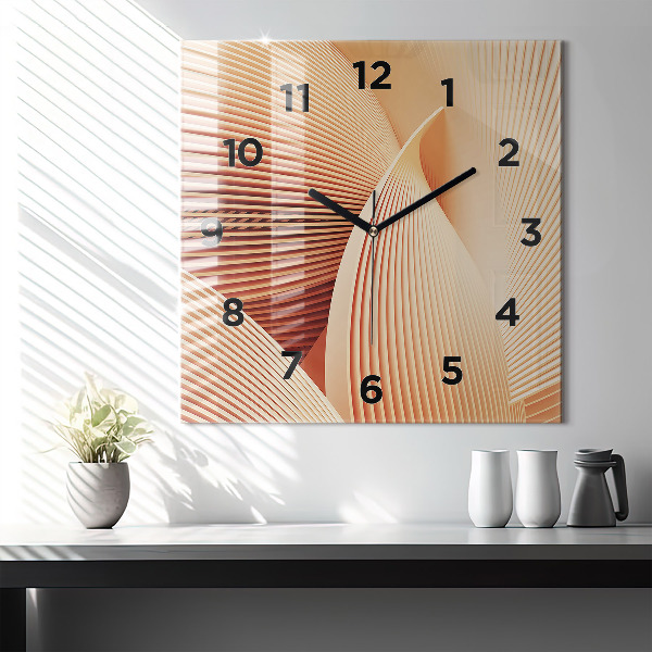 Square wall clock Abstract wave pattern