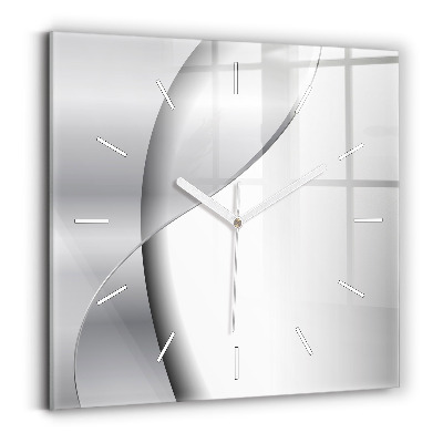 Square wall clock Silver abstraction