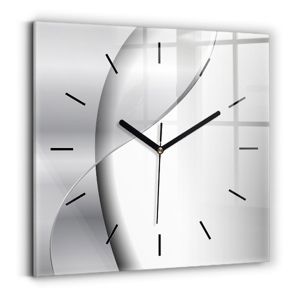 Square wall clock Silver abstraction
