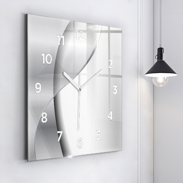 Square wall clock Silver abstraction