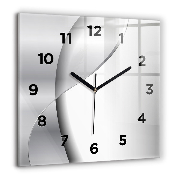 Square wall clock Silver abstraction