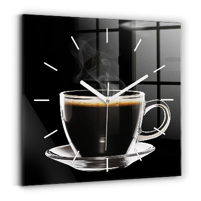 Square wall clock Black coffee