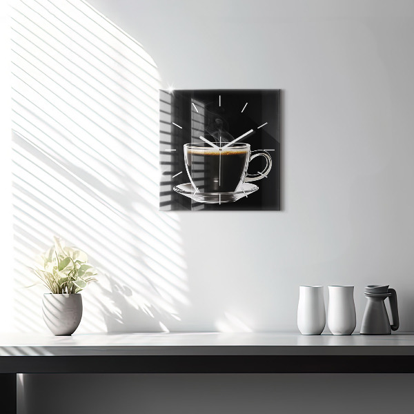 Square wall clock Black coffee
