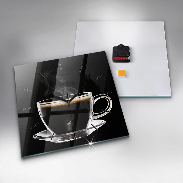 Square wall clock Black coffee