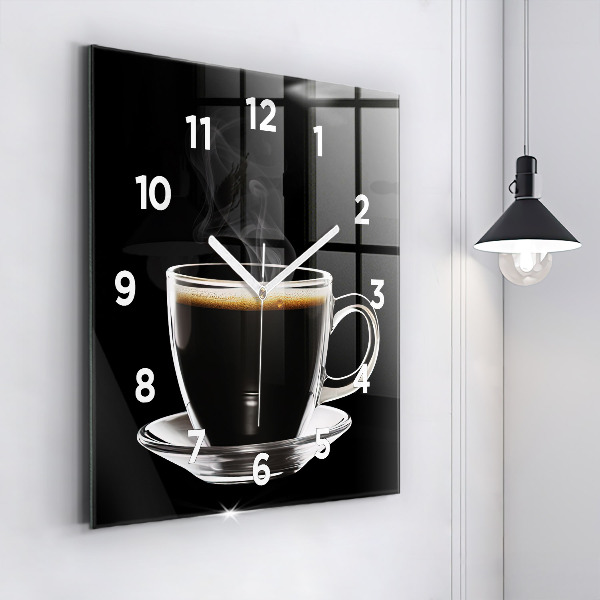 Square wall clock Black coffee