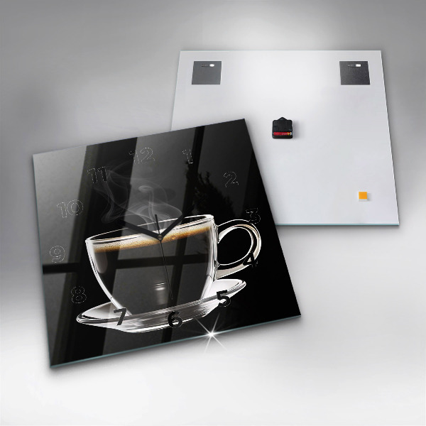 Square wall clock Black coffee